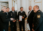 30. April 2019: Innenminister Joachim Herrmann verabschiedet Polizeipräsident Gerold Mahlmeister in den Ruhestand und führt Norbert Zink als neuen Polizeipräsidenten ins Amt ein.